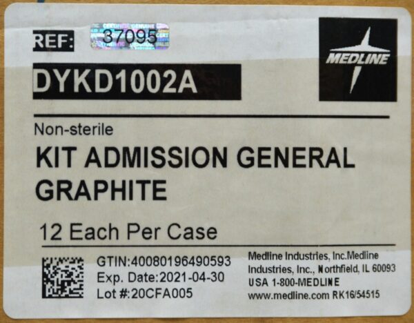 Medline DYKD1002A General Admission Kit EXP.2021-04-30 Case of 12