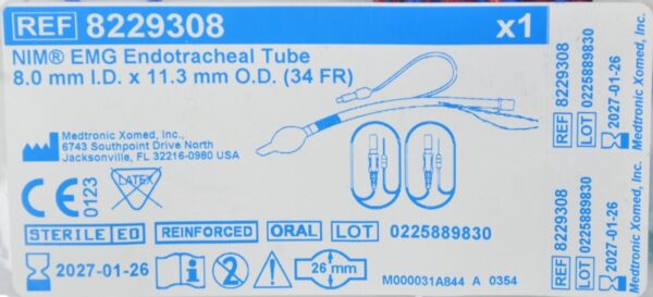 Medtronic Xomed NIM EMG Endotracheal Tube 8229308