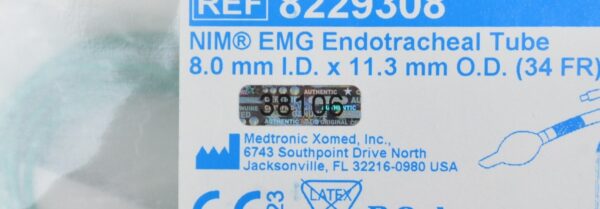 Medtronic Xomed NIM EMG Endotracheal Tube 8229308