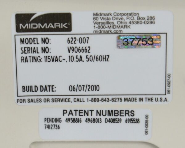 Midmark 622-007 Barrier Free Power Examination Table W/ Foot Switch