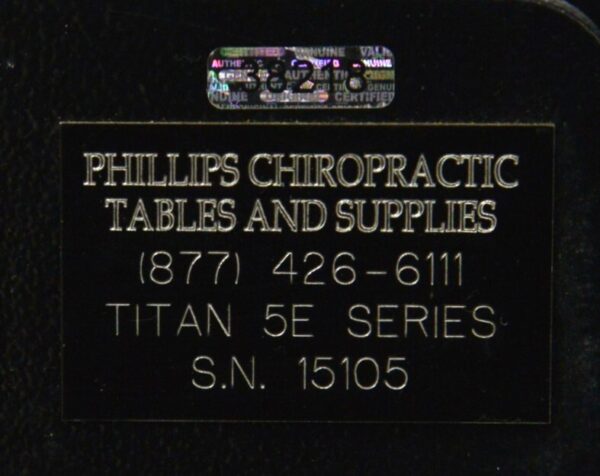 Phillips Titan 5E Chiropractic Elevation Table W/ Flexion-Distraction & 2 Drops