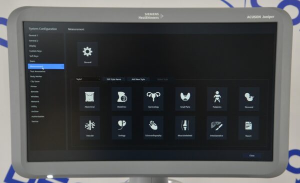 Siemens Acuson Juniper Ultrasound System 11335791 2019 W/ 10MC3 & 5C1 Transducers