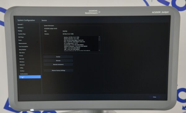 Siemens Acuson Juniper Ultrasound System 11335791 2019 W/ 10MC3 & 5C1 Transducers