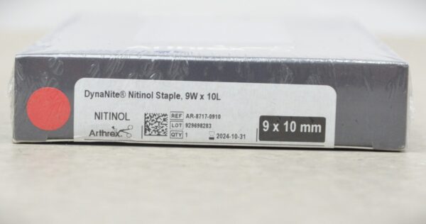 Arthrex AR-8717-0910 DynaNite Nitinol Staple 9mm x 10mm exp. 2024-10-31