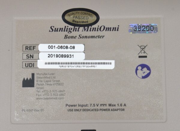 BeamMed Sunlight MiniOmni Portable Bone Densitometer Sonometer W/ Case