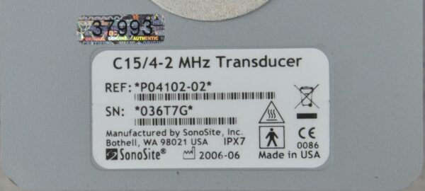 Fujifilm Sonosite C15/4-2 MHz Curved Array Ultrasound Transducer 2006
