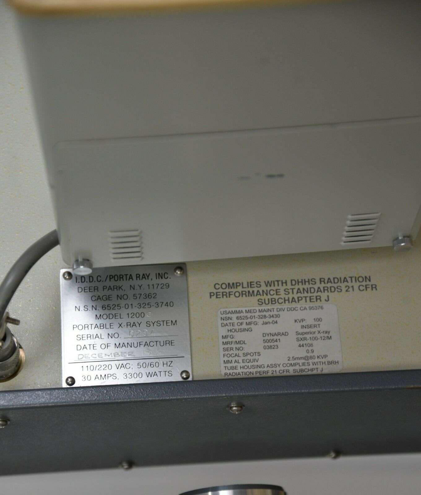 I D D C Porta Ray Model 10 Portable X Ray System W Case 327 Rhino Trade Llc
