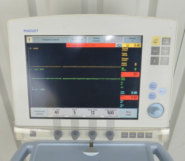 Maquet 6487800 Servo-I Critical Care AB Ventilator 6449701 W/ 6696947 Cassette