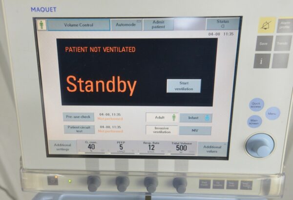 Maquet 6487800 Servo-I Critical Care AB Ventilator 6449701 W/ 6696947 Cassette