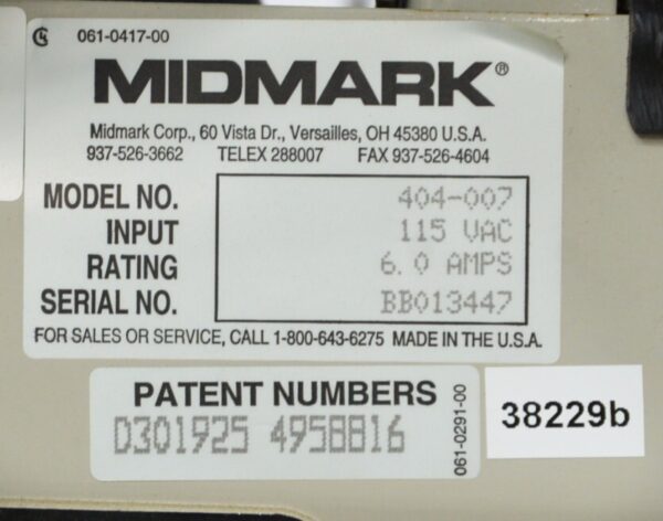 Midmark 404-007 Barrier Free Manual Exam Table