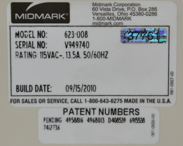 Midmark Ritter 623-008 Barrier Free Hi-Low Power Examination Table