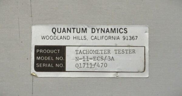 Quantum Dynamics N11ECS/3A Aircraft Tachometer Calibration System w/ Accessories
