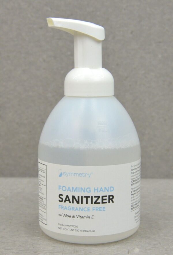 Symmetry Foaming Hand Sanitizer W/ Aloe & Vitamin E 12x550ml