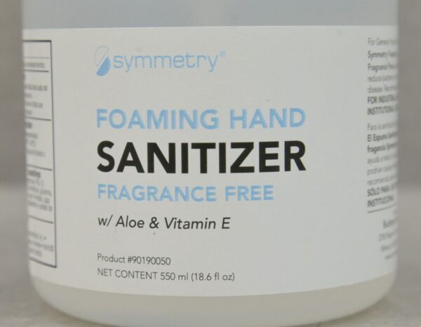Symmetry Foaming Hand Sanitizer W/ Aloe & Vitamin E 12x550ml