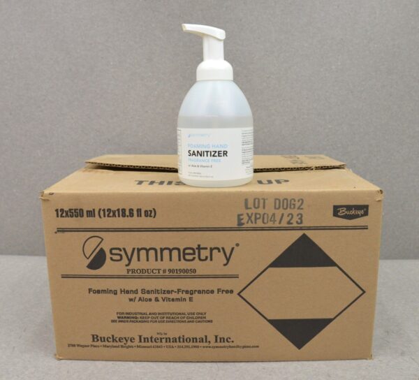 Symmetry Foaming Hand Sanitizer W/ Aloe & Vitamin E 12x550ml