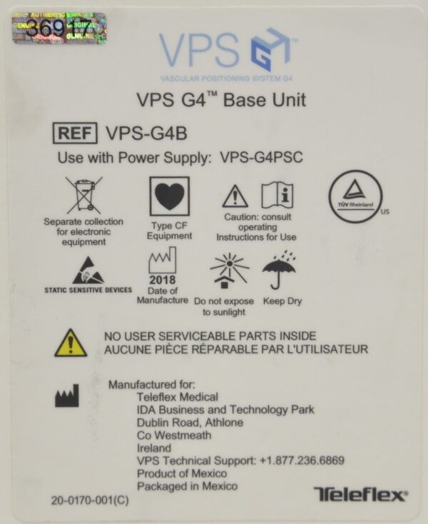 Teleflex VPS-G4 Vascular Positioning System Base Unit VPS-G4B