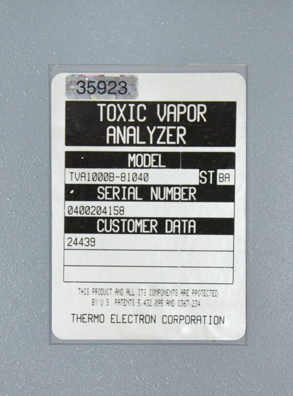 Thermo Environmental Instruments TVA1000B Toxic Vapor Analyzer