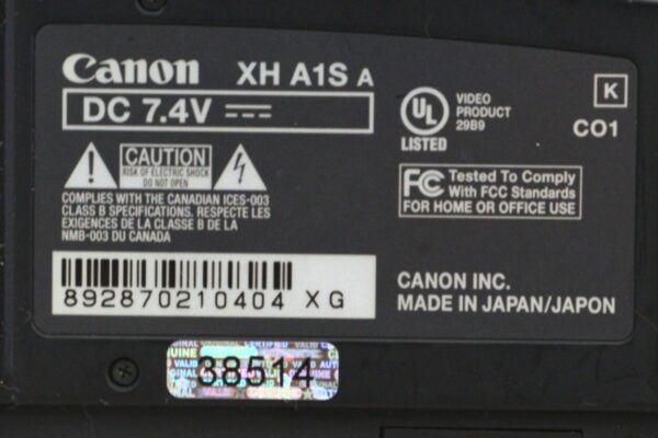 Canon XH A1S A HDV 1080i MiniDV 20x Zoom Camcorder With Battery