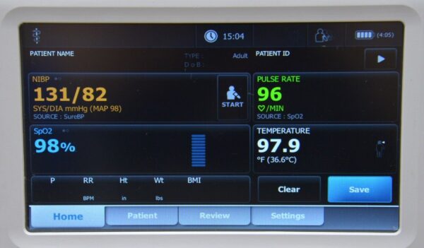 Hillrom Welch Allyn Connex Spot Vital Signs Monitor (91)75CT W/ Nellcor SpO2, NiBP & Temp