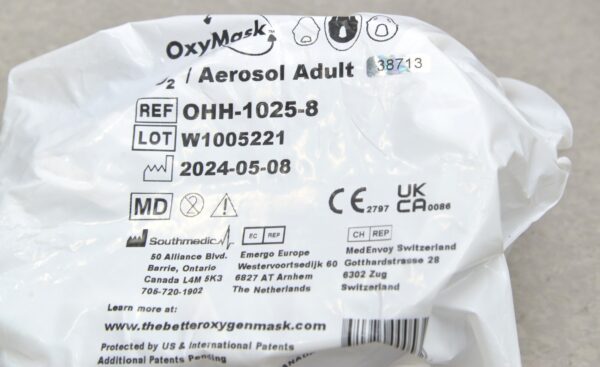 Lot of 25 OxyMask Aerosol Adult Oxygen Mask OHH-1025-8