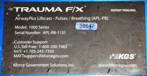 Tacmed Trauma F/X APL-PB AirwayPlus Lifecast Pulses/Breathing 1000 Series