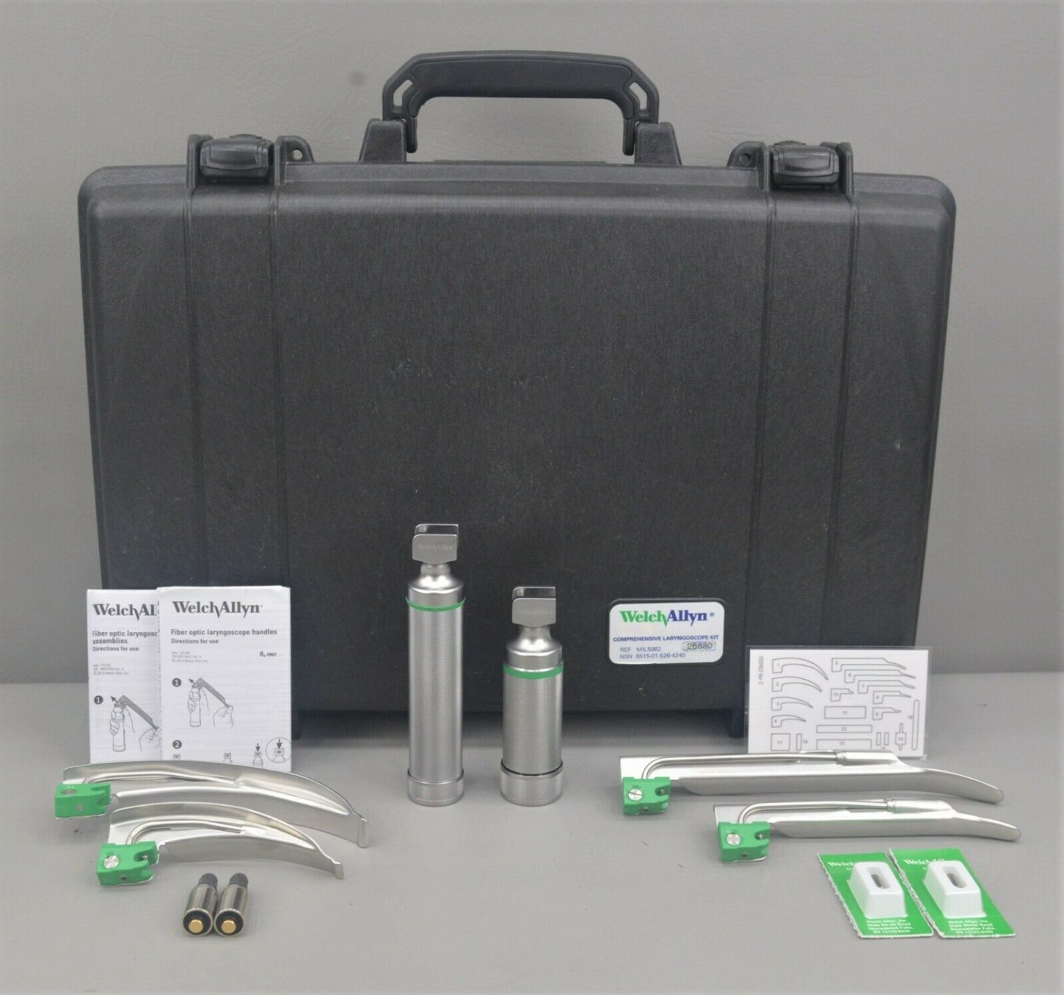Welch Allyn Comprehensive Fiber Optic Laryngoscope Kit REF MIL5062