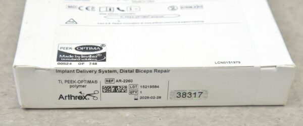Arthrex AR-2260 Distal Biceps Repair Kit Implant Delivery System