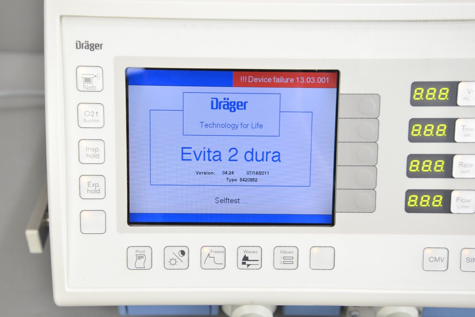 Maan ruimte begin Drager Evita 2 Dura Ventilator V.04.24 Ref 8413940-14 DOM 2007 – Rhino  Trade LLC