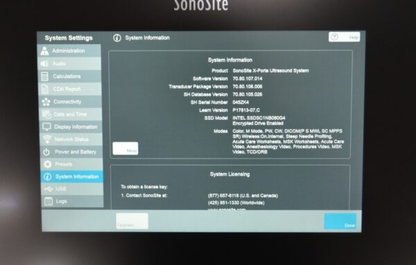 Fujifilm Sonosite X-Porte Ultrasound System W/ C60xp/5-2, HFL50xp/15-6, L25xp/13-6 Transducers
