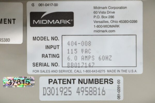 Midmark 404-008 Barrier Free Manual Exam Table