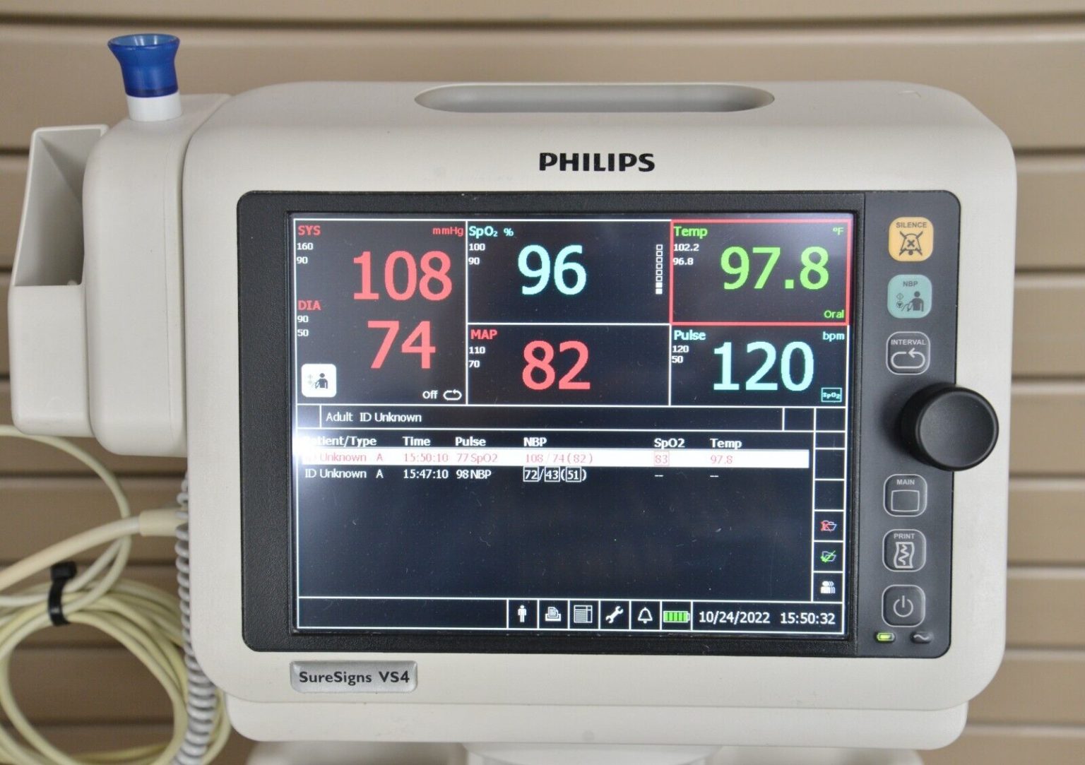 Philips SureSigns VS4 Vital Signs Monitor REF 863283 N.I.B.P. S.p.O.2