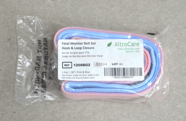 AltroCare Fetal Monitor Belt Set Hook and Loop Closure REF 1208BG2 50x rolls