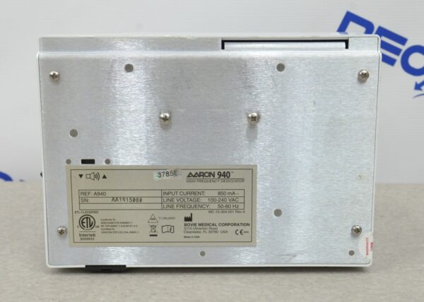 Bovie Aaron 940 High Frequency Desiccator A940 W/ Monopolar Handpiece