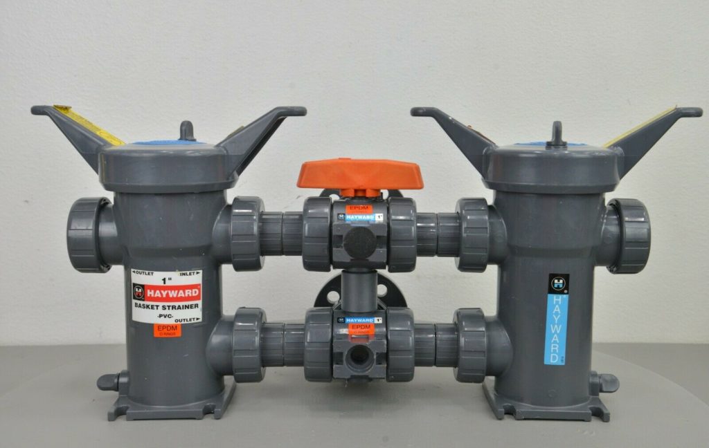 Hayward DB1100ST 1" PVC Duplex Basket Strainer w/ Two BS11001/32