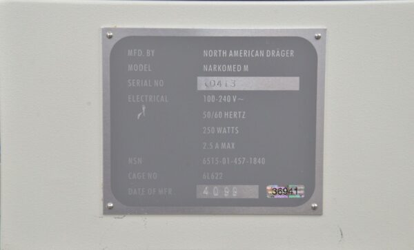 North American Drager Narkomed M Anesthesia Machine Field Mobile Deployable Machine