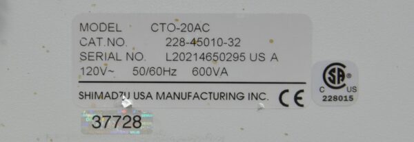 Shimadzu Prominence CTO-20AC Column Oven