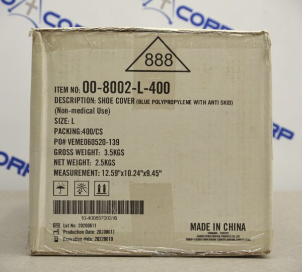 Spunbond Polypropylene Large Blue Non-Skid Shoe Covers 00-8002-L-400 Case of 400