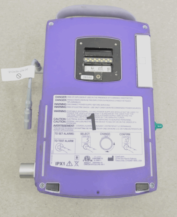 Vyaire Carefusion Revel Transport Ventilator W/ Adapter & 2 batteries