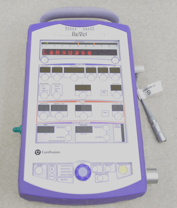 Vyaire Carefusion Revel Transport Ventilator W/ Adapter & 2 batteries