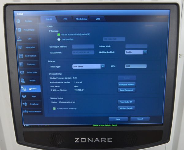 Zonare Mindray ZS3 Ultrasound System REF 88000-00 with Mobile Cart