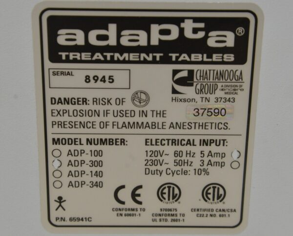 Chattanooga Adapta ADP-300 Treatment Table