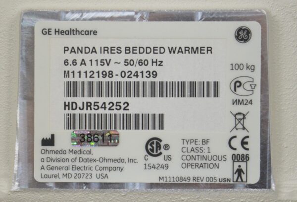 GE Healthcare Panda Ires Bedded Baby Warmer Masimo SpO2 1502 T-Piece Blender & Scale