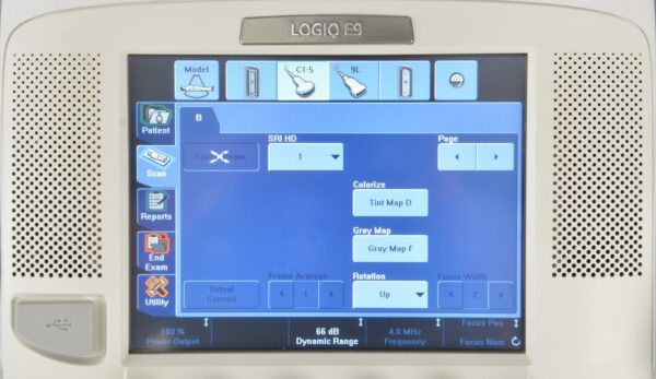 GE Logiq E9 Ultrasound System 5205000-5 W/ C1-5 & 9L-D Transducers
