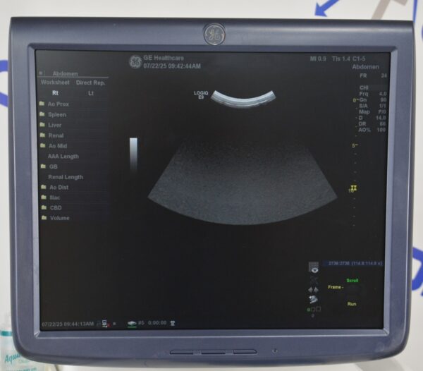 GE Logiq E9 Ultrasound System 5205000-5 W/ C1-5 & 9L-D Transducers