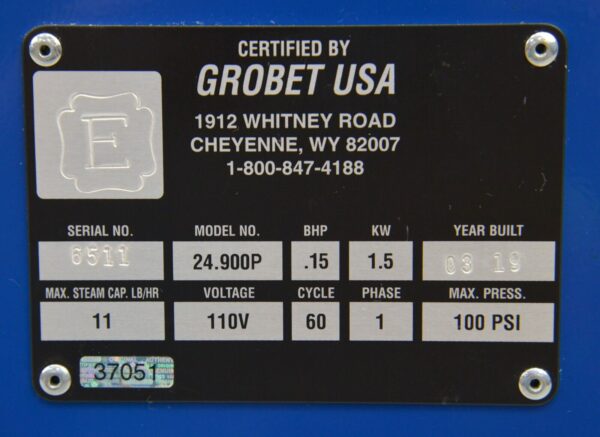 Grobet USA 24.900P Steel Industrial Steam Cleaner 110V 100 PSI