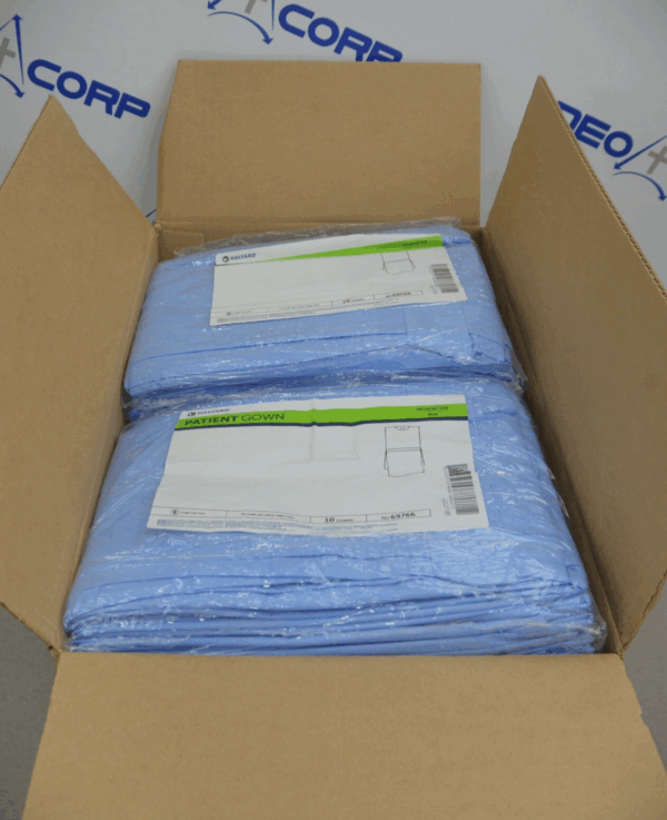 Halyard 10 Piece Patient Gown 69766 Universal Size Blue Case of 10