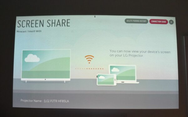 LG HF85LA CineBeam Ultra Short Throw HD Laser Home Theater Projector