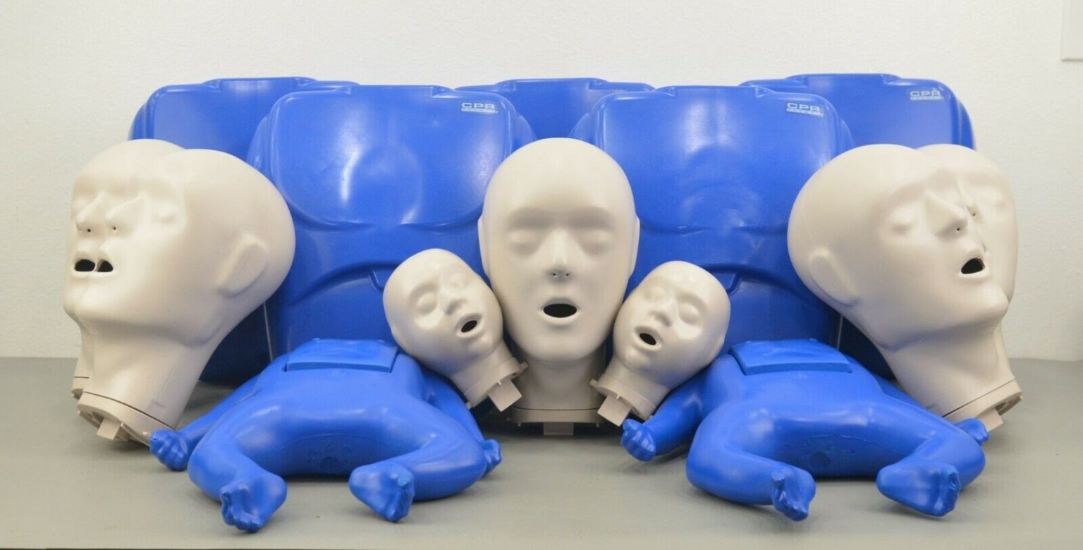 New CPR Prompt TPAK700 5 Adult/Child 2 Infant Mannequin Pack Blue