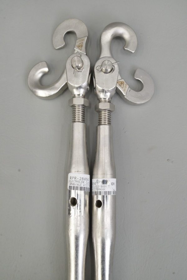 New Lot of 2 Electroline Closed Body Turnbuckle w/ Sister Hooks 9/16"