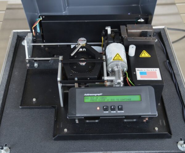 NewBold Addressograph 320 Embossing Machine With Keyboard & Case
